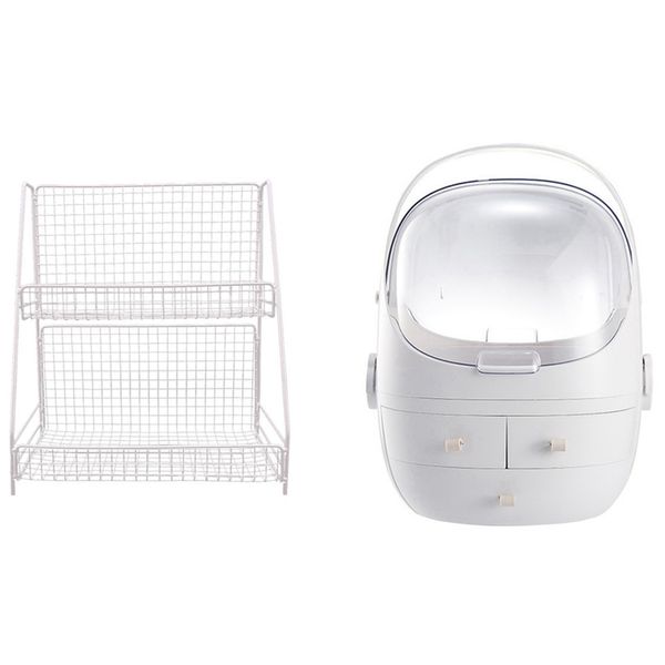 clamshell 3 drawer dressing table rounded makeup holder white & double layers rack metal kitchen bedroom desk white, Pink;blue
clamshell 3 drawer dressing table rounded makeup holder white & double layers rack metal kitchen bedroom desk white, Pink;blue