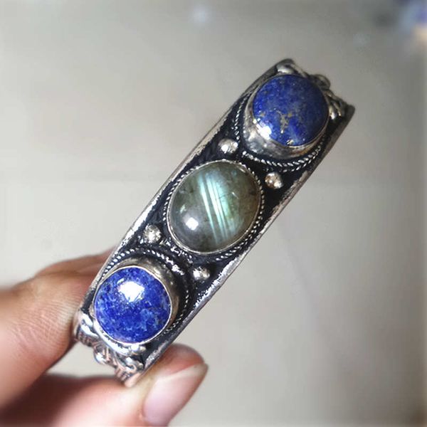 tibetan inlaid multi natural stone beads open cuff bangles lapis lazuli labradorite nepal vintage jewelry bb-116, Black
tibetan inlaid multi natural stone beads open cuff bangles lapis lazuli labradorite nepal vintage jewelry bb-116, Black