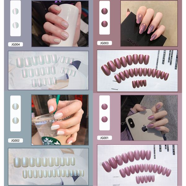 false nails 24pcs short detachable fake oval square head mermaid pearl powder press students cute style nail extension design, Red;gold
false nails 24pcs short detachable fake oval square head mermaid pearl powder press students cute style nail extension design, Red;gold
