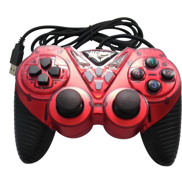 

USB Shock Handle Fashion Colored Transparent PC Computer Game Controller Handle High Quality 3D Joystick 4 Colors