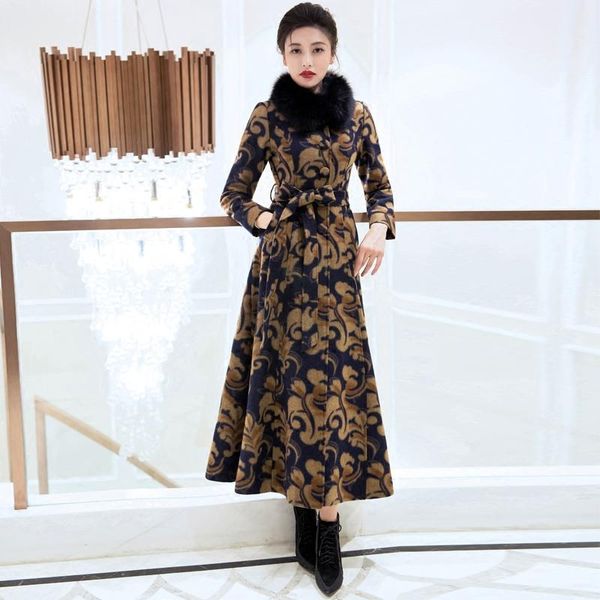 women's wool & blends 2021 autumn winter women plus size print long woolen coat with faux fur collar female casual slim warm overcoats, Black
women's wool & blends 2021 autumn winter women plus size print long woolen coat with faux fur collar female casual slim warm overcoats, Black