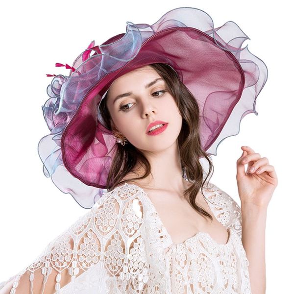 wide brim hats womens double layer ruffles flower fascinator cap feather glitter uv protection large beach sun visor hat, Blue;gray
wide brim hats womens double layer ruffles flower fascinator cap feather glitter uv protection large beach sun visor hat, Blue;gray