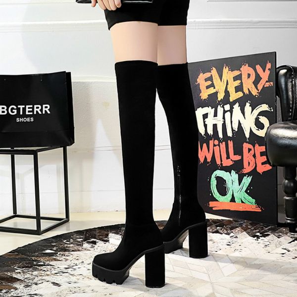 boots ltarta thick heel ultra-high platform suede slimming pedicure trendy over-the-knee ds-1909-1, Black
boots ltarta thick heel ultra-high platform suede slimming pedicure trendy over-the-knee ds-1909-1, Black