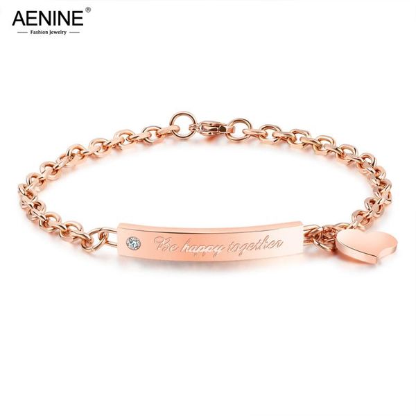 aenine trendy titanium stainless steel love tag bracelets bangles rose gold color female chain & link bracelets jewelry ab18198, Black
aenine trendy titanium stainless steel love tag bracelets bangles rose gold color female chain & link bracelets jewelry ab18198, Black