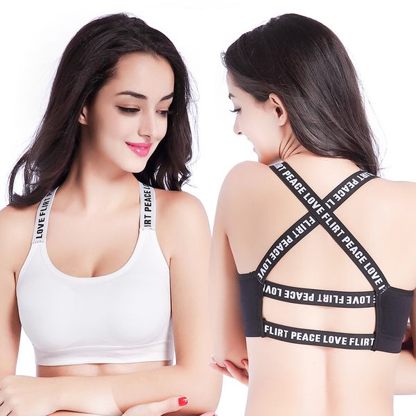 women sport bra fitness yoga gym black women bra push letters for yoga white a-d up fitness sports cup crop running, White;black
women sport bra fitness yoga gym black women bra push letters for yoga white a-d up fitness sports cup crop running, White;black
