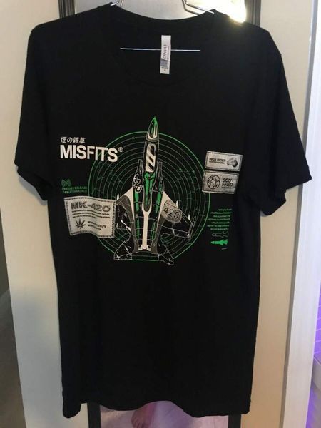 misfits podcast 420 shirt, White;black