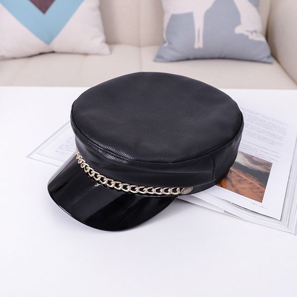berets women's pu leather octagonal cap chain spaper boy's hat solid color cool style painting, Blue;gray
berets women's pu leather octagonal cap chain spaper boy's hat solid color cool style painting, Blue;gray