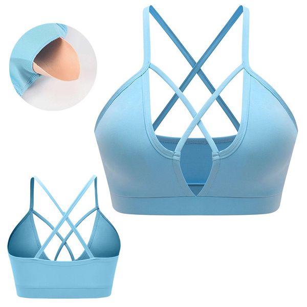 womens yoga sports running bra bandage cross crop vest stretch bras with removable pads xr-hot, White;black
womens yoga sports running bra bandage cross crop vest stretch bras with removable pads xr-hot, White;black