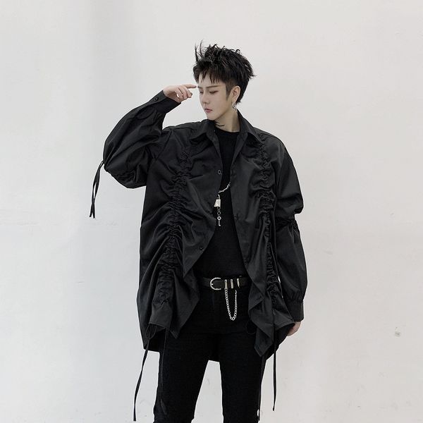2020 new trend fashion retro big bubble sleeve drawstring fold shirt male loose silhouette lantern sleeve shirt, White;black
2020 new trend fashion retro big bubble sleeve drawstring fold shirt male loose silhouette lantern sleeve shirt, White;black