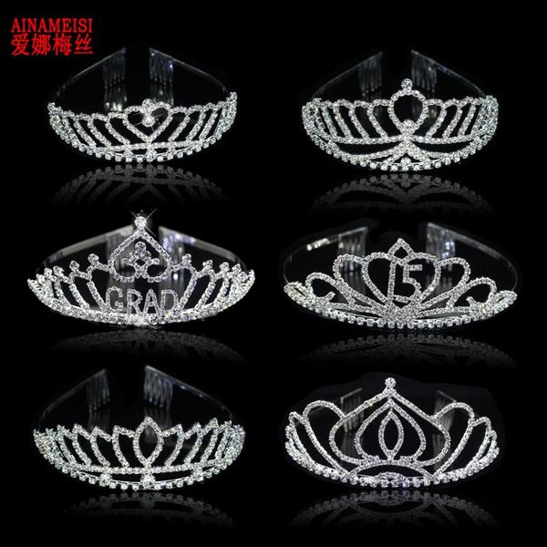 ainameisi new fashion crystal princess tiaras and crowns grad gift headbands bridal wedding hair jewelry 15th party accessories, Golden;silver
ainameisi new fashion crystal princess tiaras and crowns grad gift headbands bridal wedding hair jewelry 15th party accessories, Golden;silver