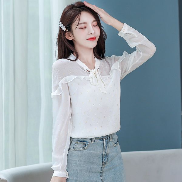 coigarsam fashion full sleeve blouse women new spring chiffon blusas womens and blouses white 9528
coigarsam fashion full sleeve blouse women new spring chiffon blusas womens and blouses white 9528