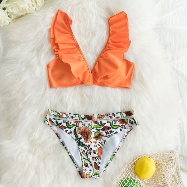 ruffle bikini set orange bikini set floral print bottom swimsuit two pieces swimwear women 2020 beach bathing suit biquinis, Black;white
ruffle bikini set orange bikini set floral print bottom swimsuit two pieces swimwear women 2020 beach bathing suit biquinis, Black;white