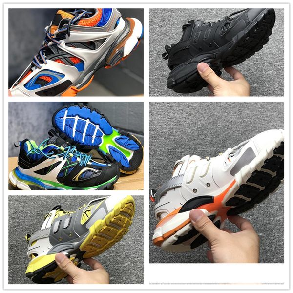 autumn and winter causal shoes paris fashion triple s 4.0 track.2 trainer women men shoes gray black and white size 36-45