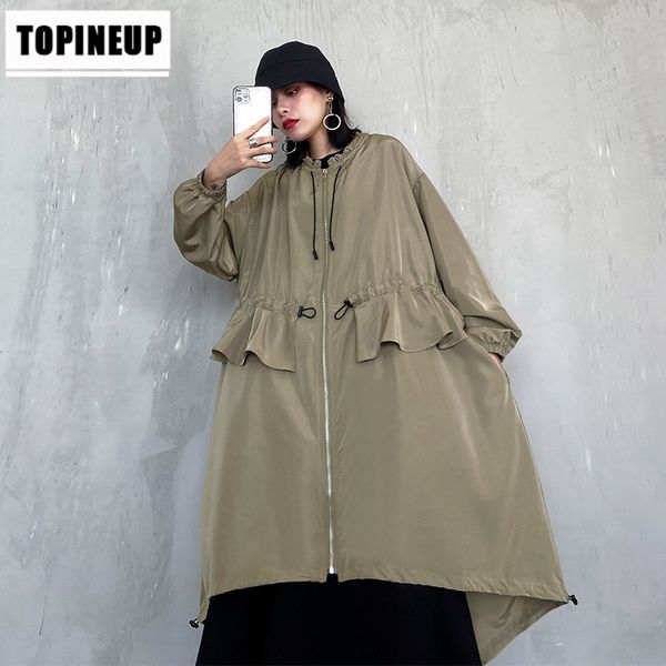 loose fit black ruffles stitch big size female trench coats spring autumn 2020 new long sleeve women drawstring irregular coat, Tan;black
loose fit black ruffles stitch big size female trench coats spring autumn 2020 new long sleeve women drawstring irregular coat, Tan;black