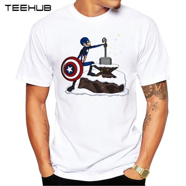 2019 teehub men's fashion the hammer in the stone design t-shirt cool hipster tee