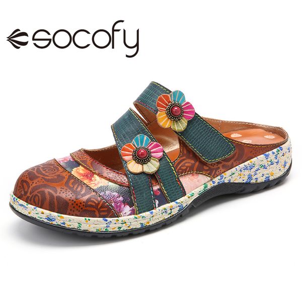socofy women vintage ethnic style slippers handmade leather floral hook loop strap slip on mules casual outdoor flat shoes 2020, Black
socofy women vintage ethnic style slippers handmade leather floral hook loop strap slip on mules casual outdoor flat shoes 2020, Black