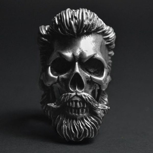 gothic men's 316l stainless steel skull bearded nightclub hip hop ring for punk gothic jewelry biker ring size 7-14, Silver
gothic men's 316l stainless steel skull bearded nightclub hip hop ring for punk gothic jewelry biker ring size 7-14, Silver
