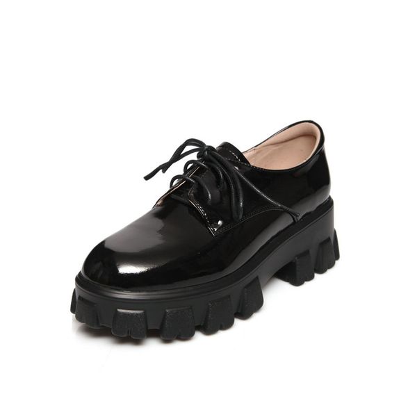 fashion women genuine leather platform pumps round toe lace up spring autumn brogue shoes woman basic pumps, Black
fashion women genuine leather platform pumps round toe lace up spring autumn brogue shoes woman basic pumps, Black