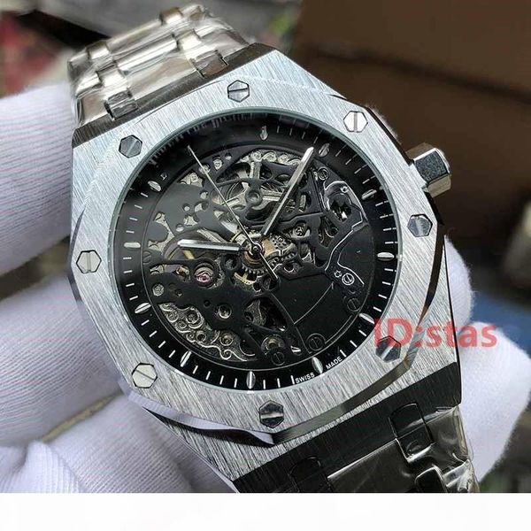 

luxury rose gold men automatic skeleton mens designer watches wristwatches orologio di lusso royal oaks watch montre orologio da polso, Slivery;brown