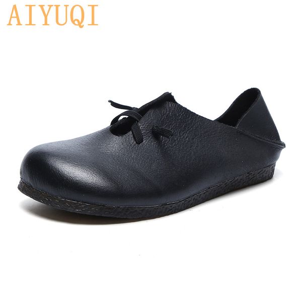 aiyuqi genuine leather women's shoes 2020 spring retro women's single shoes flat comfortable mom casual, Black
aiyuqi genuine leather women's shoes 2020 spring retro women's single shoes flat comfortable mom casual, Black