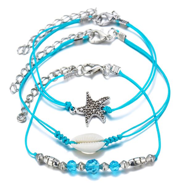 new bohemian blue rope chain starfish shell charm anklet for women fashion sandals ankle bracelet foot jewelry 3pcs/set hz, Red;blue
new bohemian blue rope chain starfish shell charm anklet for women fashion sandals ankle bracelet foot jewelry 3pcs/set hz, Red;blue