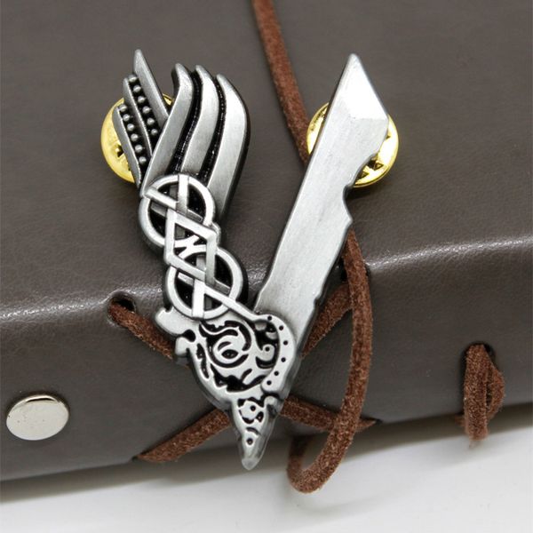 p1747 dongmanli classic vikings logo brooch party clothing accessories gifts fashion pins badge, Gray
p1747 dongmanli classic vikings logo brooch party clothing accessories gifts fashion pins badge, Gray