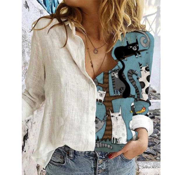 2020 autumn new women cartoon doodle print cotton blouse spring long sleeve white shirt vintage loose feminina blusa
2020 autumn new women cartoon doodle print cotton blouse spring long sleeve white shirt vintage loose feminina blusa