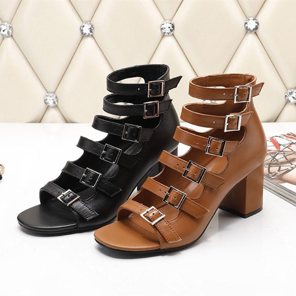 classic fashion new ladies sandals all-mhatc retro roman style high-heeled sandals word band thick heel open toe, Black
classic fashion new ladies sandals all-mhatc retro roman style high-heeled sandals word band thick heel open toe, Black