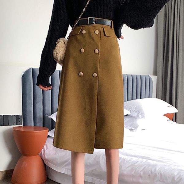 skirts high waist belted woolen for women winter vintage thicken double-breasted casual streetwear a-line, Black
skirts high waist belted woolen for women winter vintage thicken double-breasted casual streetwear a-line, Black