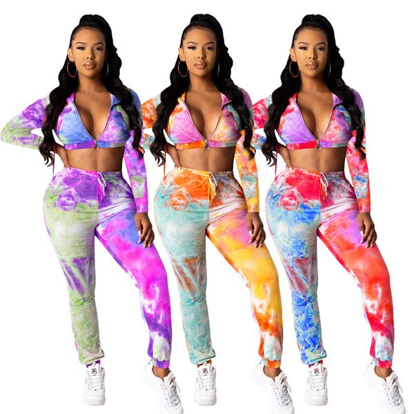 dropshipping women designer tie dye tracksuits casual 2 piece pencil pants slim suits fashion spring autumn two pieces outfit with zipper, White
dropshipping women designer tie dye tracksuits casual 2 piece pencil pants slim suits fashion spring autumn two pieces outfit with zipper, White