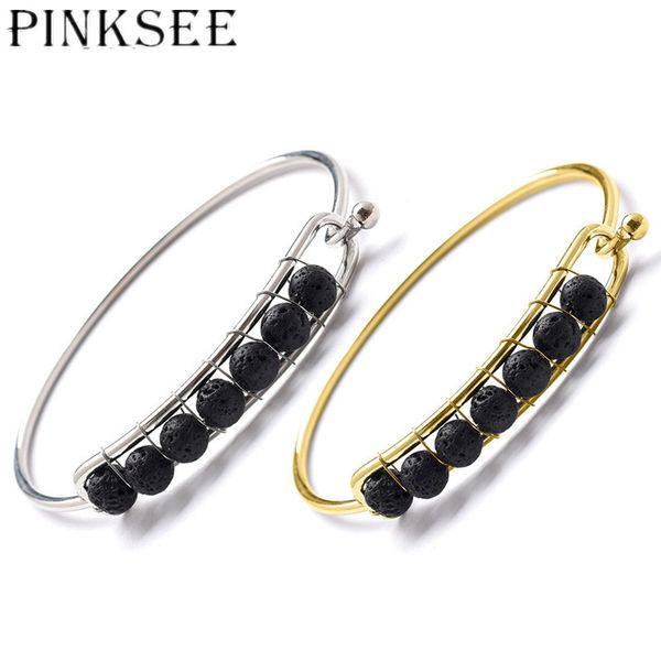 pinksee novelty classic 6mm black lava stone beads bangle simple fashion adjustable volcanic rock bracelet hand jewelry
pinksee novelty classic 6mm black lava stone beads bangle simple fashion adjustable volcanic rock bracelet hand jewelry