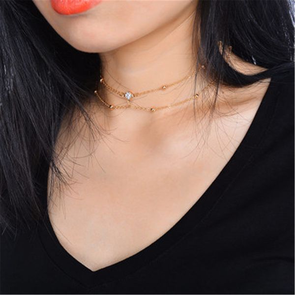 factory direct sale short double layer affixed neck necklace, collar, personalized fashion copper beads and rhinestone decoration, Golden;silver
factory direct sale short double layer affixed neck necklace, collar, personalized fashion copper beads and rhinestone decoration, Golden;silver