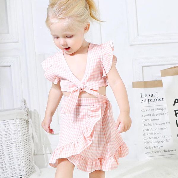 new arrival 2pcs toddler kids baby girls fly sleeve plaid print + skirts outfit set z0128, White
new arrival 2pcs toddler kids baby girls fly sleeve plaid print + skirts outfit set z0128, White