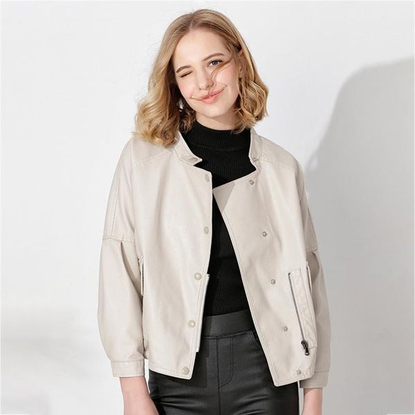 women's leather & faux 2021 pockets zipper solid jacket women autumn winter long sleeve round neck jackets casual vintage punk rock pu, Black
women's leather & faux 2021 pockets zipper solid jacket women autumn winter long sleeve round neck jackets casual vintage punk rock pu, Black