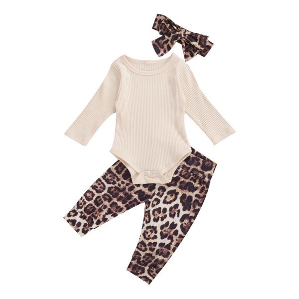 0-18m newborn baby girls clothes sets knit long sleeve romper leopard print pants headband, White
0-18m newborn baby girls clothes sets knit long sleeve romper leopard print pants headband, White