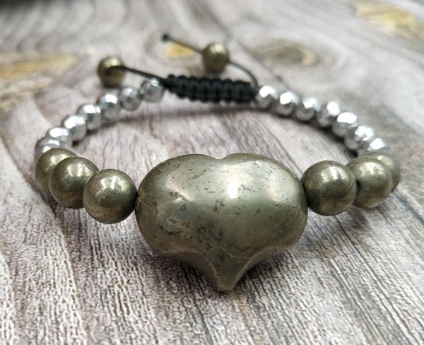 beaded, strands ya4060 natural pyrite heart stone hematite beads knot cord bracelet adjustable, Black
beaded, strands ya4060 natural pyrite heart stone hematite beads knot cord bracelet adjustable, Black