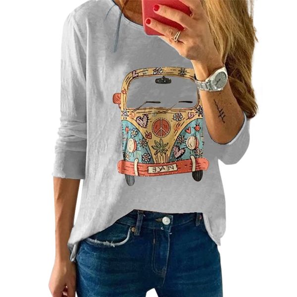 2020 fashion woman t-shirts print long sleeve o-neck t-shirt loose women soft spring autumn lady tshirt, White 
2020 fashion woman t-shirts print long sleeve o-neck t-shirt loose women soft spring autumn lady tshirt, White
