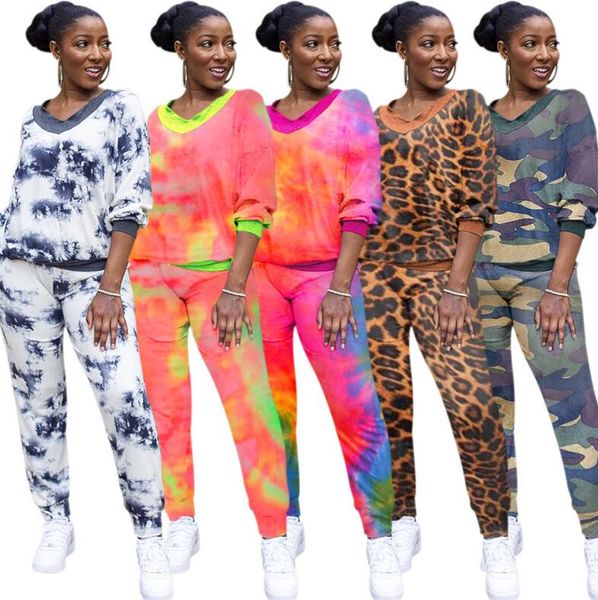 women tracksuit trendy designer long sleeve v-neck t-shirt pants trousers outfit color tie dye camouflage leopard print sweat suit cz81002, White
women tracksuit trendy designer long sleeve v-neck t-shirt pants trousers outfit color tie dye camouflage leopard print sweat suit cz81002, White