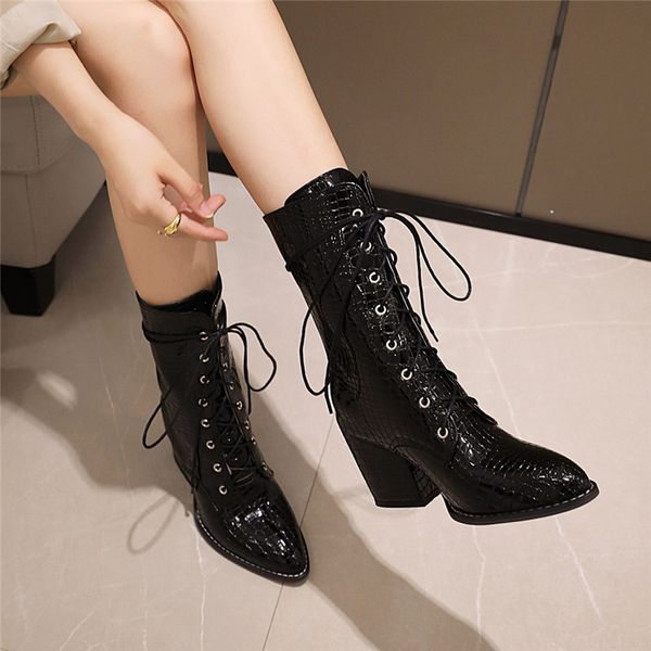 ymechic new arrival female high heel boots winter red black snake pattern lace up biker motorcycle combat boots for women shoes
ymechic new arrival female high heel boots winter red black snake pattern lace up biker motorcycle combat boots for women shoes