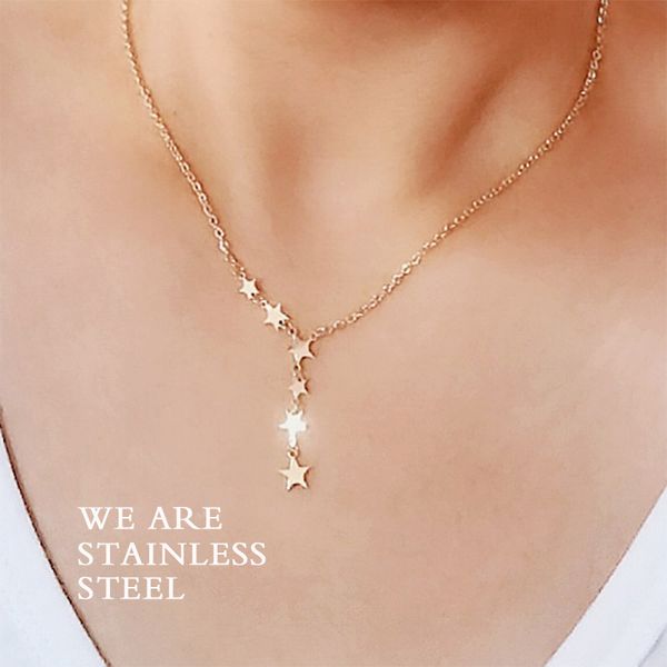 chokers not fade stainless steel chain gold silver color y necklace stars tassel pendant women's necklaces choker banquet jewelry, Golden;silver
chokers not fade stainless steel chain gold silver color y necklace stars tassel pendant women's necklaces choker banquet jewelry, Golden;silver