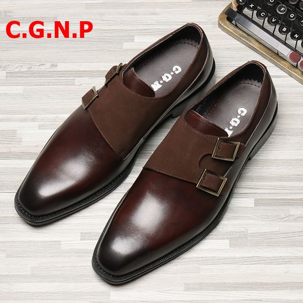 c.g.n.p goodyear coffee wine-red double monk-strap men shoes formal shoes genuine leather office mens dress wedding, Black
c.g.n.p goodyear coffee wine-red double monk-strap men shoes formal shoes genuine leather office mens dress wedding, Black