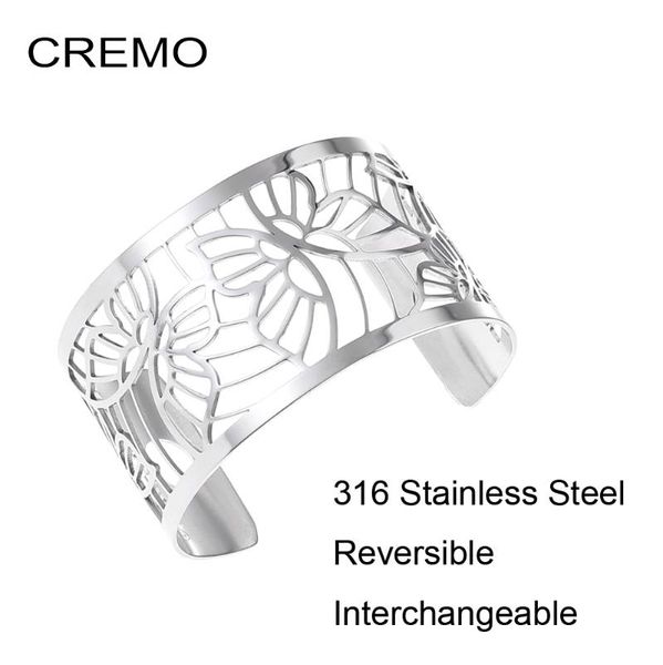 cremo butterfly bracelets stainless steel bangles argent femme manchette interchangeable leather pulseiras, Black
cremo butterfly bracelets stainless steel bangles argent femme manchette interchangeable leather pulseiras, Black
