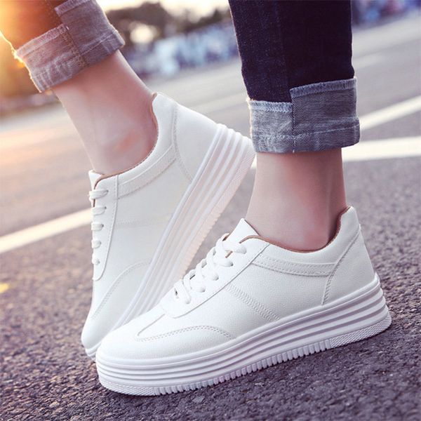 women flat platform lace up women's shoes autumn fashion sneakers 2020 female footwear pu leather casual ladies white shoes new, Black
women flat platform lace up women's shoes autumn fashion sneakers 2020 female footwear pu leather casual ladies white shoes new, Black