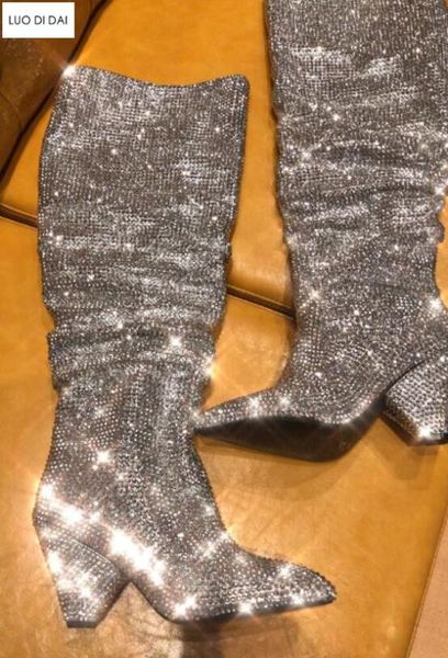 high end fashion shoes women luxury 2020 glitter diamond bling crystal wedding boots spiked heel rhinestone knee high boots, Black
high end fashion shoes women luxury 2020 glitter diamond bling crystal wedding boots spiked heel rhinestone knee high boots, Black