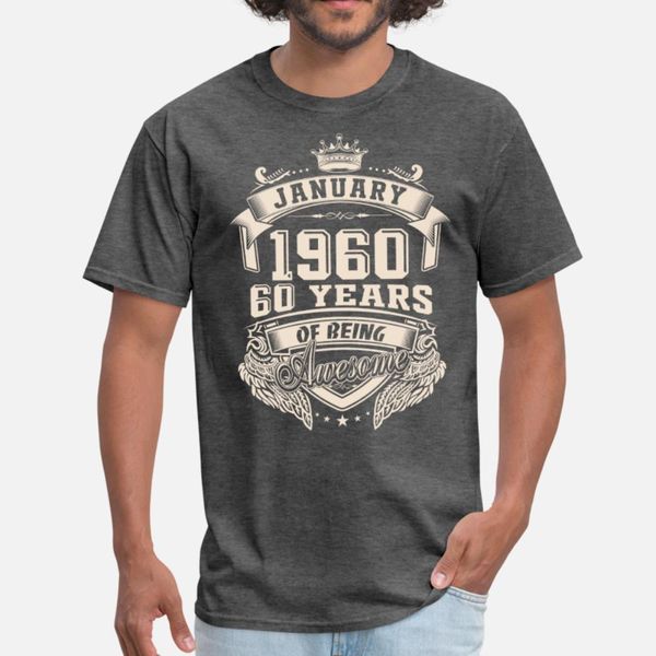 60th birthday born in january 1960 t shirt men printing tee shirt o-neck natural graphic humor spring cool shirt
60th birthday born in january 1960 t shirt men printing tee shirt o-neck natural graphic humor spring cool shirt