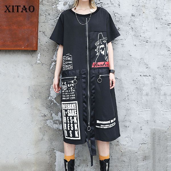 xitao tide letter print plus size dress women patchwork pocket personality korean fashion o neck match all summer 2020 dll3176, Black;gray
xitao tide letter print plus size dress women patchwork pocket personality korean fashion o neck match all summer 2020 dll3176, Black;gray