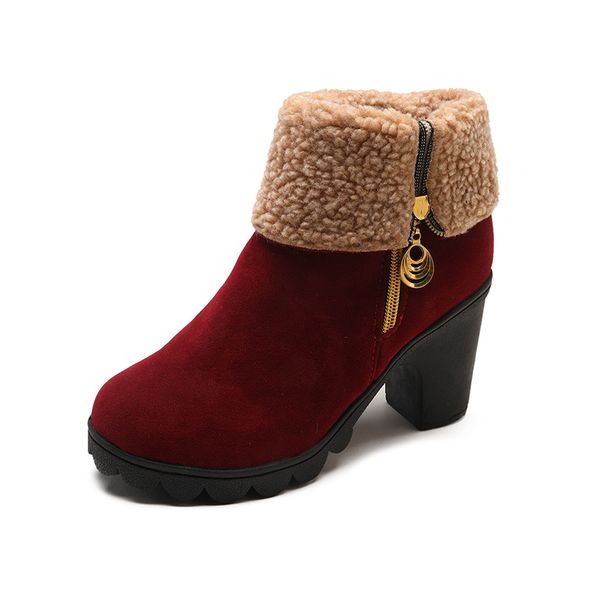 boots women's snow flock ankle winter keep warm plush two ways to wear spike high heel 8.5cm zipper ladies shoes pumps, Black
boots women's snow flock ankle winter keep warm plush two ways to wear spike high heel 8.5cm zipper ladies shoes pumps, Black