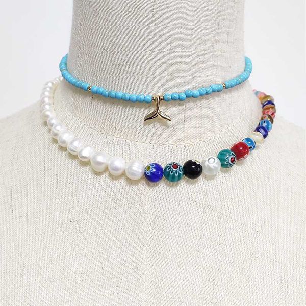 chokers 100% handmade beaded necklace natural freshwater pearl colorful pattern beads stitching trendy charm gift for girls, Golden;silver
chokers 100% handmade beaded necklace natural freshwater pearl colorful pattern beads stitching trendy charm gift for girls, Golden;silver