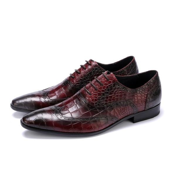 men shoes formal wear leather shoes lace-up crocodile pattern wedding cowhide oxfords chaussure homme, Black
men shoes formal wear leather shoes lace-up crocodile pattern wedding cowhide oxfords chaussure homme, Black