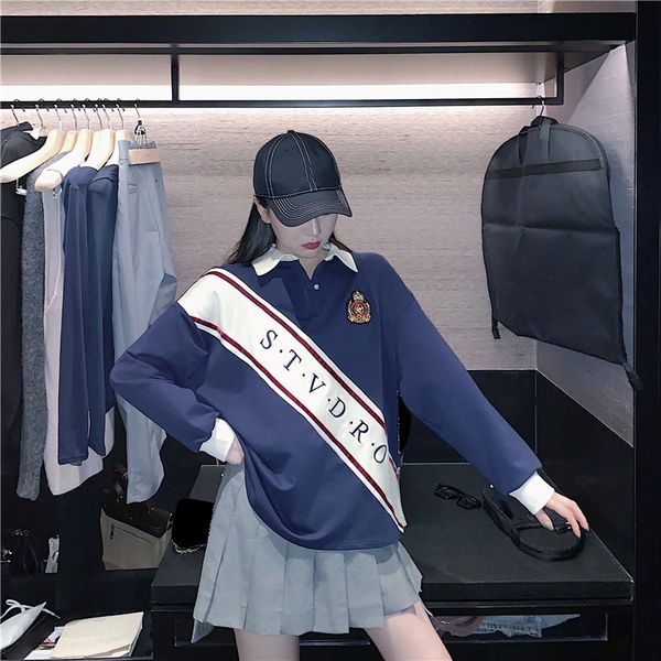 korean style contrast color polo collarembroideryembroidery embroidery style embroidered loose women's autumn and winte, Black
korean style contrast color polo collarembroideryembroidery embroidery style embroidered loose women's autumn and winte, Black